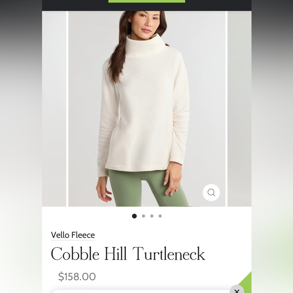 Dudley Stephens Cream Cobble Hill Turtleneck Vello Fleece